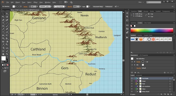 A map in Adobe Illustrator