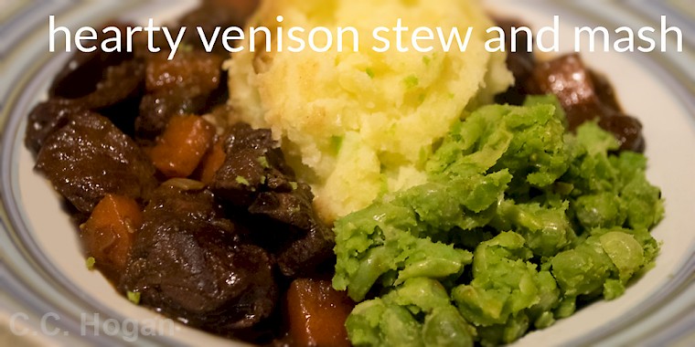 Venison Stew with Champ and Peas